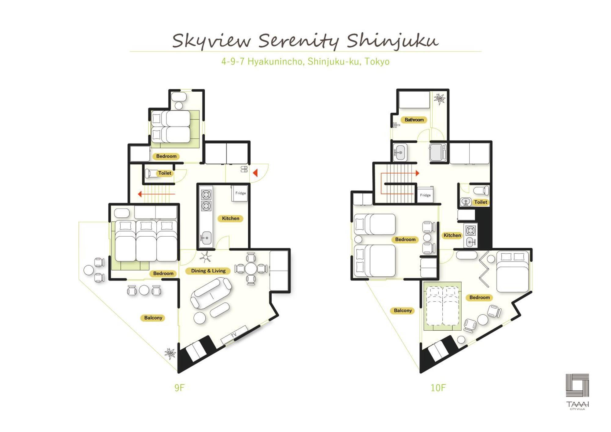 อพาร์ทเม้น Skyview Serenity Duplex Shinjuku